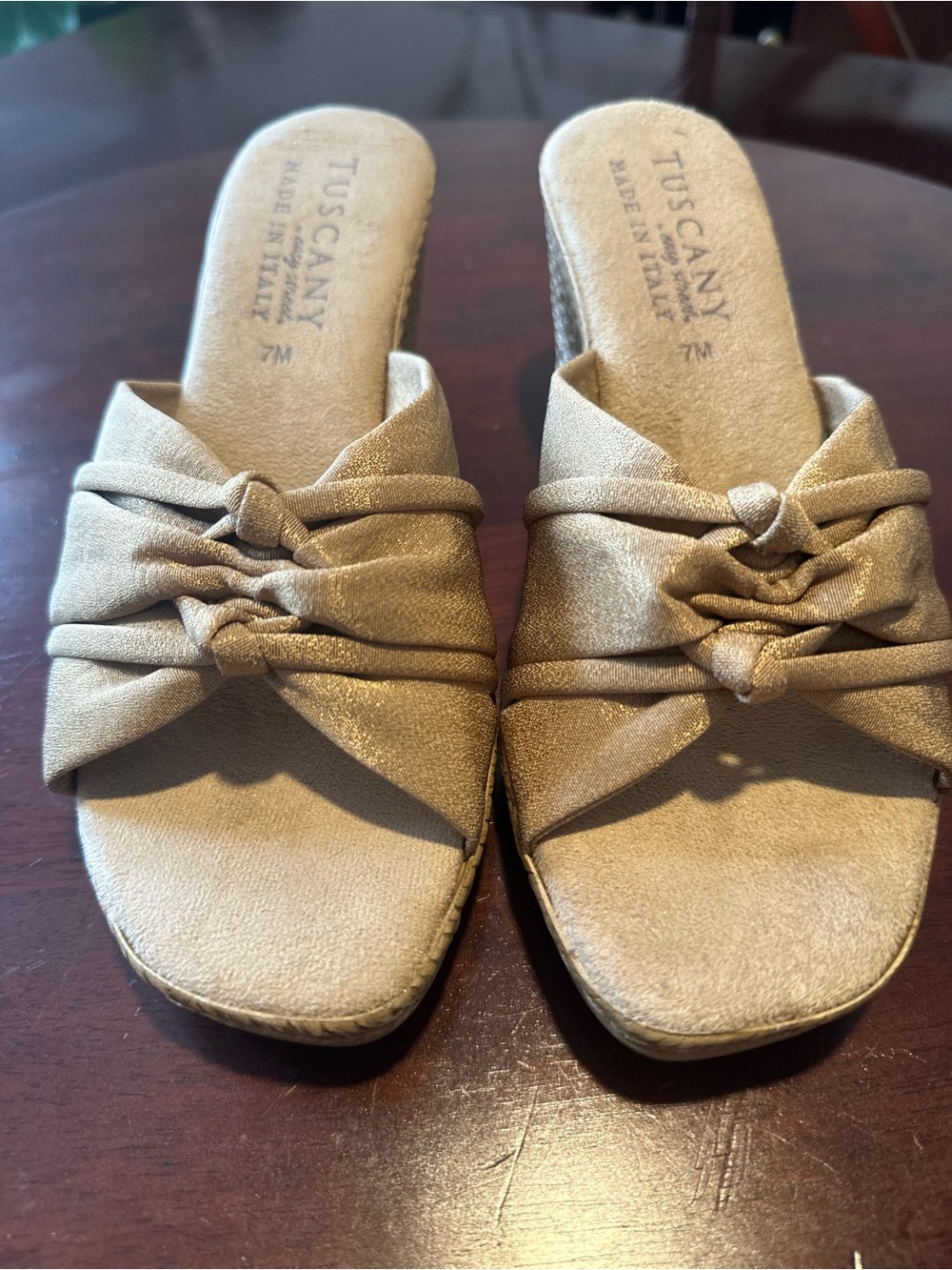 Tuscany Gold Knot-Detail Slide Mules - Women